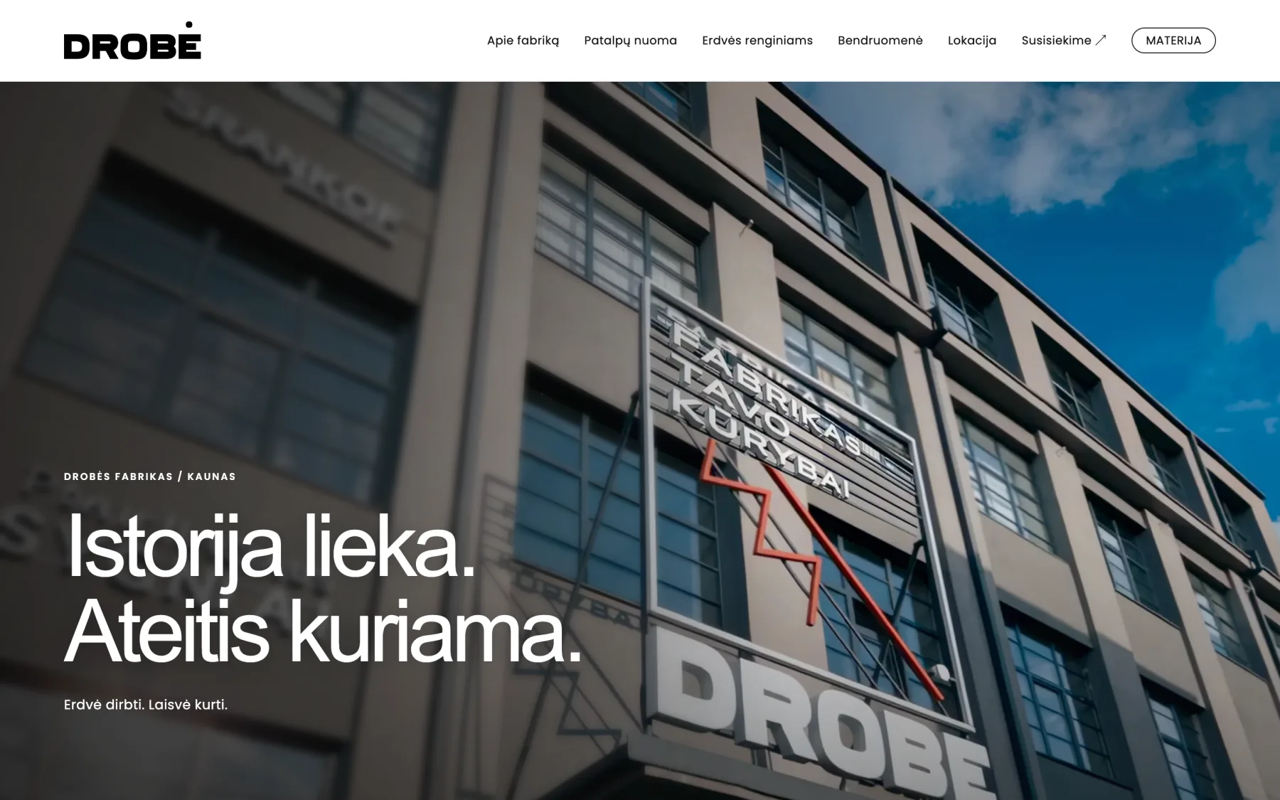 Drobės fabrikas website