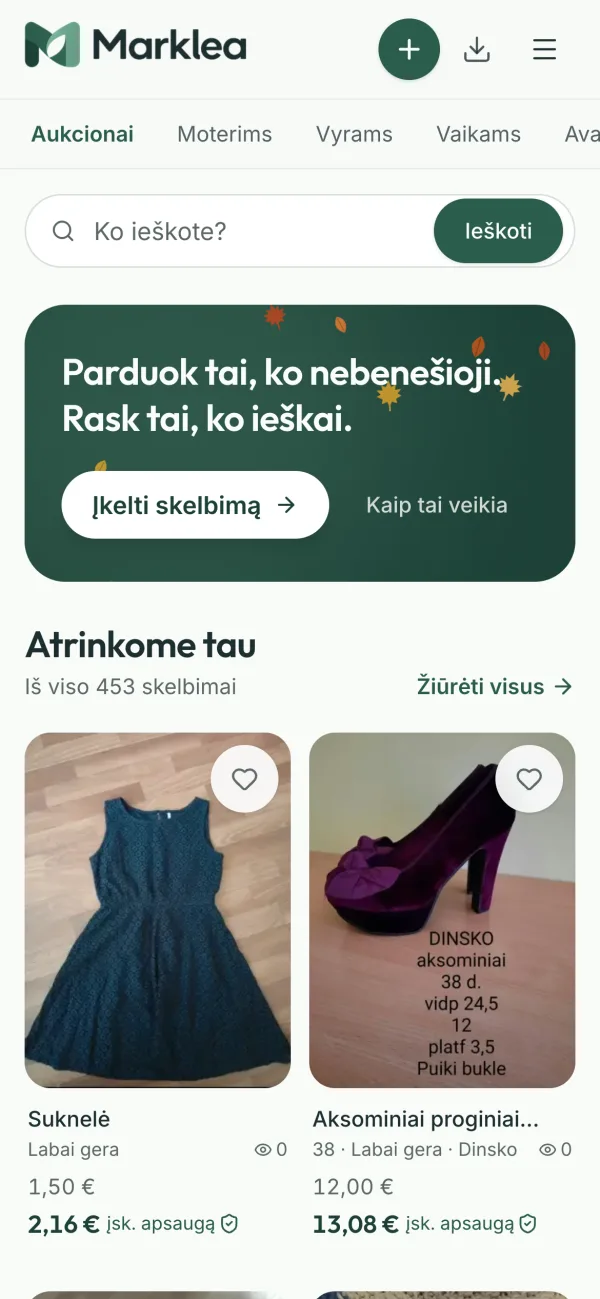 Marklea website on a phone